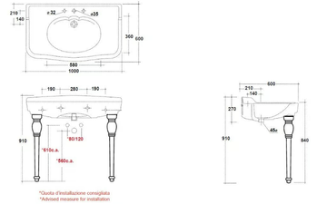 IMPERO - Ceramic washbasin pedestal by Olympia Ceramica - view 3
